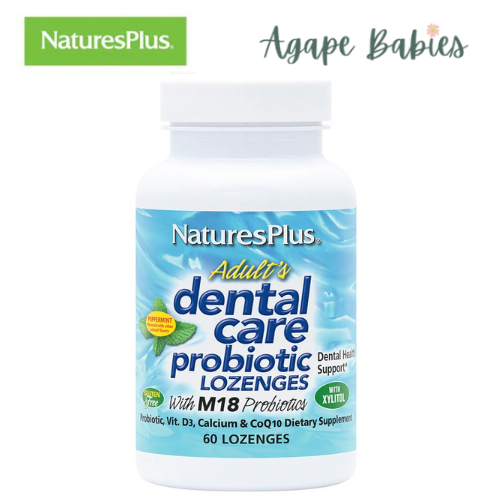 Nature's Plus Adult's Dental Care Probiotic Lozenges - Peppermint, 60 tabs.