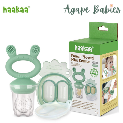 Haakaa Freeze-N-Feed Mini Combo - Feeder + Pea Green Tray - 9 Color