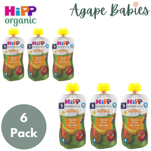 [6 Pack] Hipp Organic Apple Pear Banana Pouch Gluten Free 100g Exp: