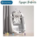 Lucky Baby Baly Collapsible Bath Tub W/Thermometer & Bath Support + Shower Skoop + Orangizer - (Grey)