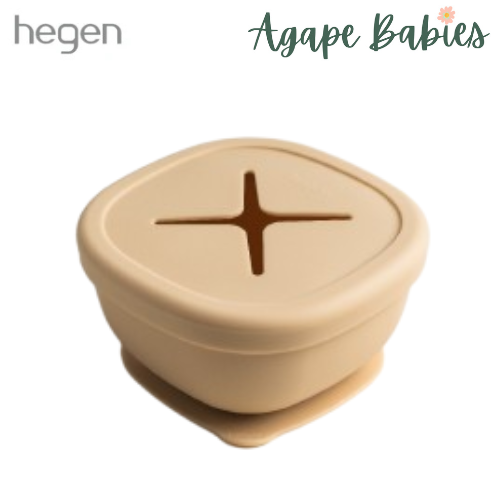 Hegen Suction Bowl with Snack Lid Taupe