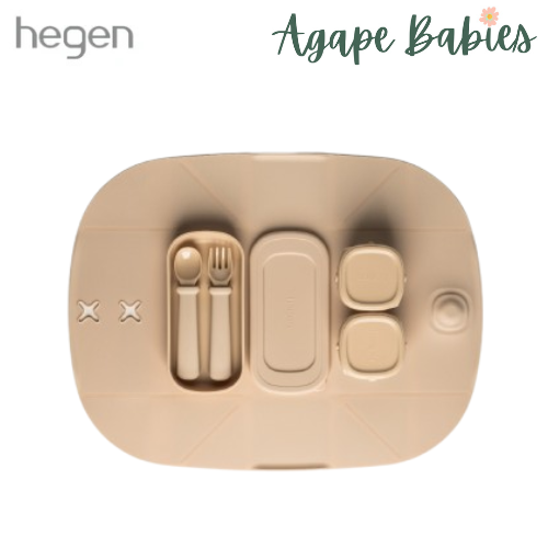 Hegen Mealtime Starter Kit with Foldable Placemat Taupe