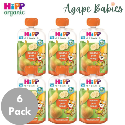 [6-Pack] Hipp Organic Banana Pear Mango Pouch Gluten Free 100g