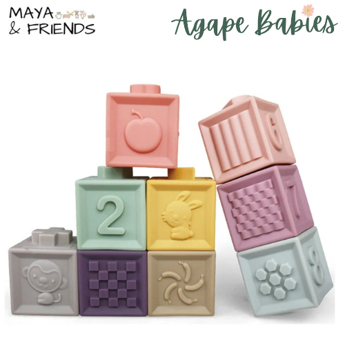 Maya & Friends Baby Soft Textured Sensory Stacking Block Set