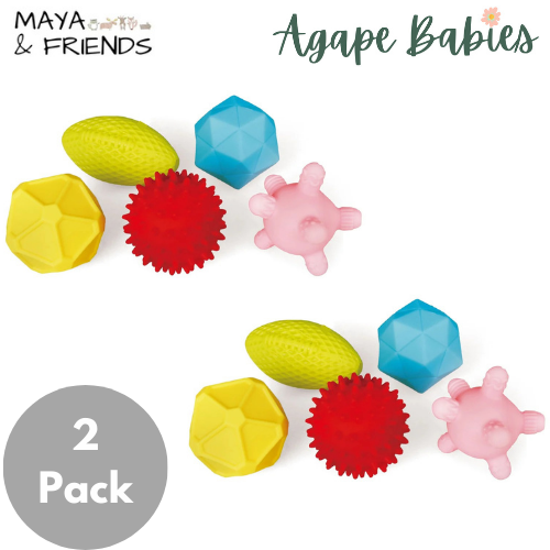 [2 Pack] Maya & Friends Baby Textured Sensory Ball Set