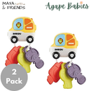 [2 Pack] Maya & Friends Musical Car Keychain Teether