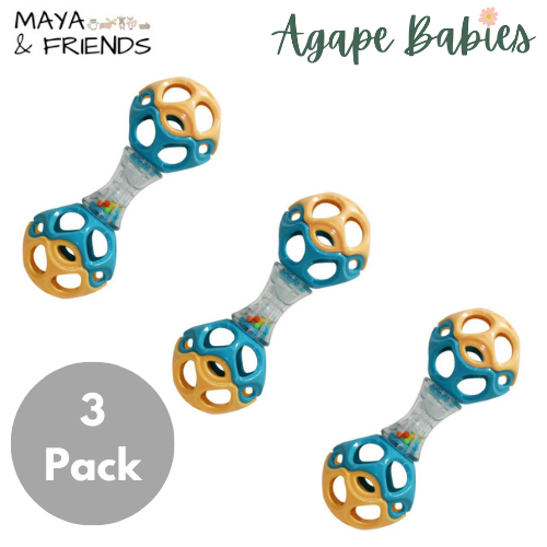 [3 Pack] Maya & Friends Baby Oball Shaker (Assorted Colours)