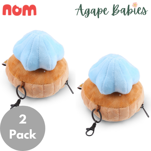 [2 Pack] Nom Gem Biscuit Keychain Pouch - Blue