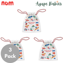 [3 Pack] Nom Drawstring Bag - 2 Sizes