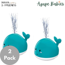 [2 Pack] Maya & Friends Glowing Whale Bath Toy With Induction Water Jet - 2 Colors