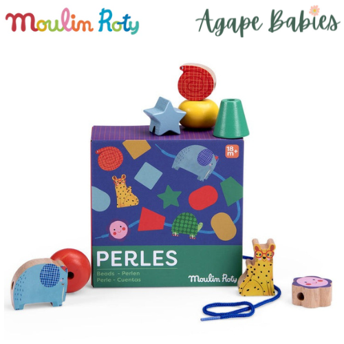 Moulin Roty Les Toupitis Wooden Lacing Beads