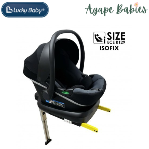 Lucky Baby Seyftee iSize Isofix Infant Safety Carseat With Base - Black/Grey