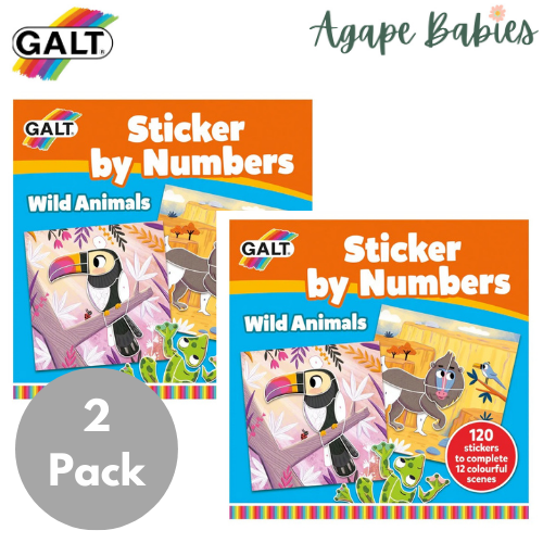 [2 Pack] Galt Sticker By Numbers (Wild Animals)