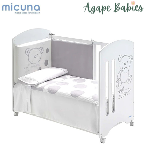 Micuna Sweet Bear Baby Cot w/ Relax System (FOC 4 Inch Happy Cot High Density Foam Mattress)
