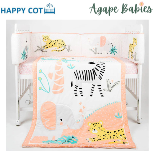 Happy Cot 100% Cotton 3pcs Bedding Set - Happy Jungle
