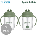 [2 Pack] Dr Brown's Baby's First Straw Cup w/ Handles, 6m+ 9oz/270ml - 5 Colors