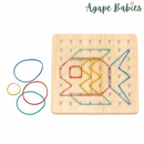 Montessori Educative Learning Wooden Rubber Band Geoboard Activity Toy