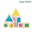 Montessori Educative Learning Wooden Rainbow Blocks Activity Sensory Toy