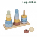 Montessori Educative Learning Wooden Stacking Shape Tower Activity Sensory Toy