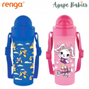 [3 Pack] Renga Migo Water Bottle With Straw And Shoulder Strap - 300ML (2 Colors)