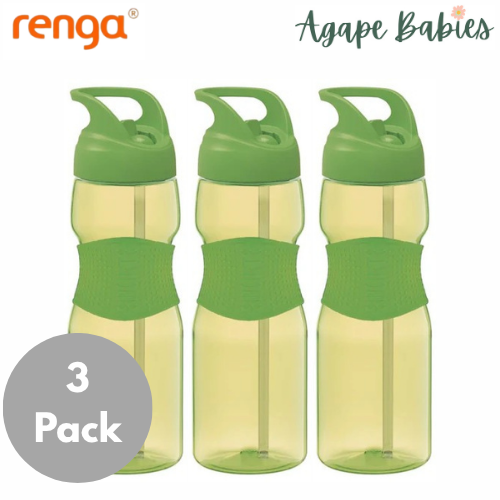 [3 Pack] Renga Moly Tritan Water Bottle With Straw - 730ML (3 Colors)