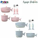 Puku Stainless Steel Shark Dining 5Pcs Set Children Table Ware - 2 Colors