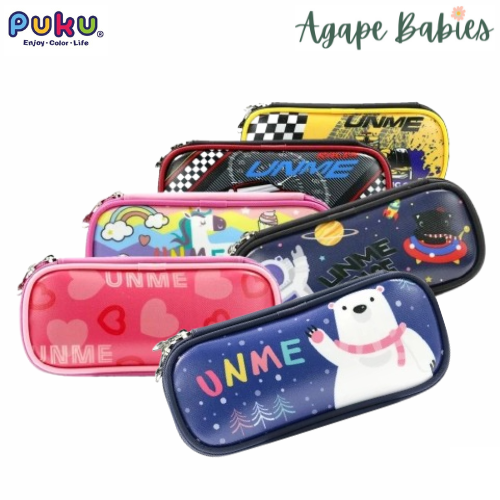 UNME by Puku Waterproof Pencil Case School Stationery Pouch Hard Case - 6 Designs