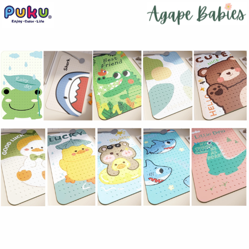 Puku Anti-Slip Bath Mat Shower Mat With Suction Cups (40x70cm) - 10 Designs