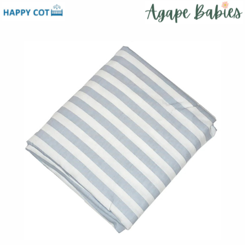 Happy Cot 100% Cotton Fitted Sheet - Blue Stripes