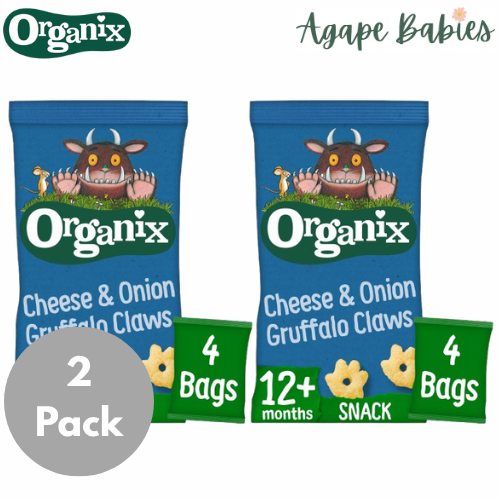 [2 Pack] Organix Cheese & Onion Gruffalo Claws, 4 x 15 g. Exp: 10/25