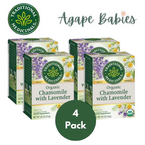 [Bundle Of 4] Traditional Medicinals Organic Chamomile with Lavender, 16 bags Exp: 02/25