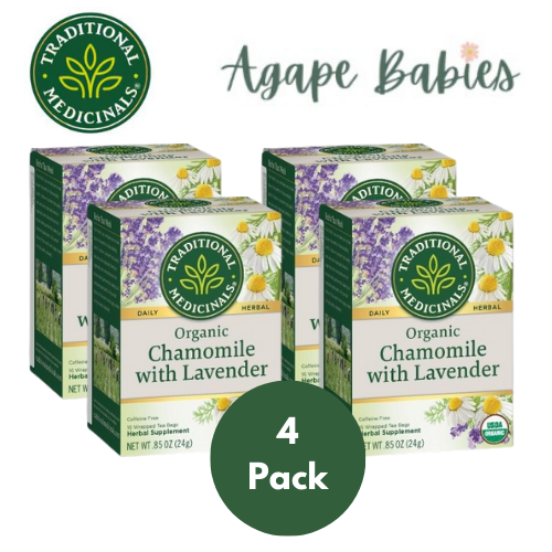 [Bundle Of 4] Traditional Medicinals Organic Chamomile with Lavender, 16 bags Exp: 08/26