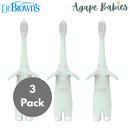 [3-Pack] Dr. Brown's Infant-To-Toddler Toothbrush - Mint Elephant