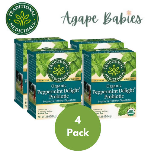 [Bundle Of 4] Traditional Medicinals Peppermint Delight, 16 bags Exp: