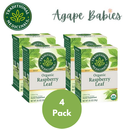 [Bundle Of 4] Traditional Medicinals Organic Raspberry Leaf Tea, 16 bags Exp: