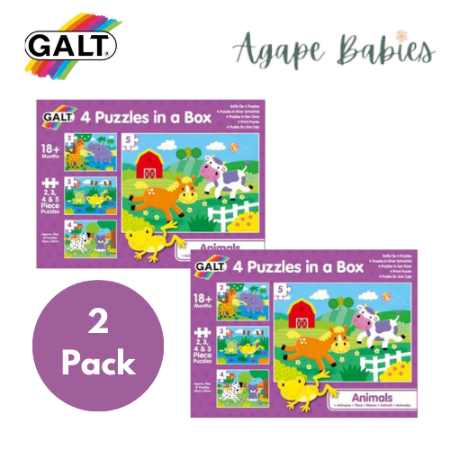 [Bundle Of 2] Galt 4 Puzzles in a Box (Animal)