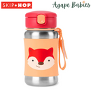 Skip Hop Zoo Stainless Steel Straw Bottle - Fox