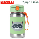 Skip Hop Zoo Stainless Steel Straw Bottle - Raccoon