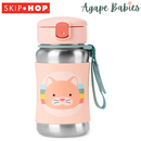 Skip Hop Zoo Stainless Steel Straw Bottle - Cat