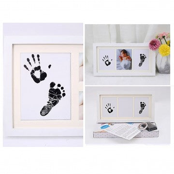 Lucky Baby Newborn Baby & Pet Photo Frame With Clay Mould Hand - 2 Print + 1 Photo