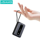 USAMS CD243 65W 3-port ACC Fast Charging Digital Display Power Bank With Type-C Cable 20000mAh - XH Series