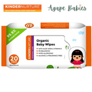 KinderNurture Organic Baby Wipes, 20 wipes (Pack Of 5) Exp: 03/27