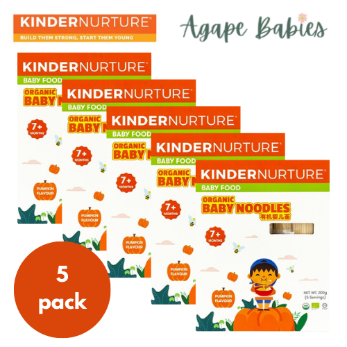 [5-Pack] KinderNurture Organic Baby Noodles- Pumpkin Flavour, 200g