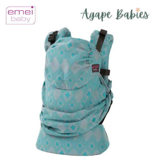 Emeibaby Hybrid Wrap Conversion Baby Carrier - Full Ikat Bright Gray Turquoise