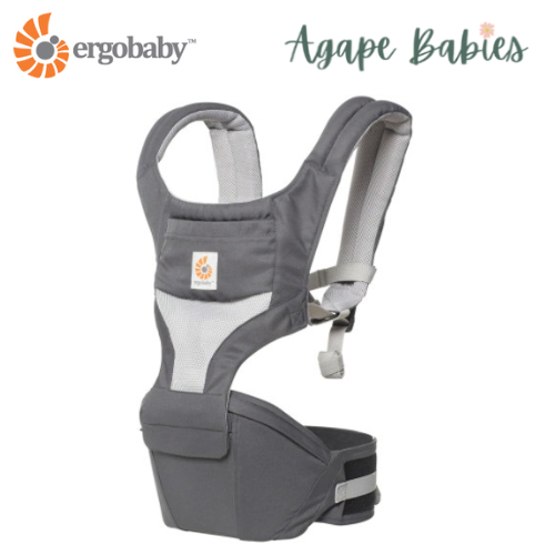 [10 year local warranty] Ergobaby Hip Seat Cool Air Mesh Baby Carrier - Carbon Grey