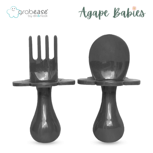 Grabease First Self Feeding Utensil Set - Gray