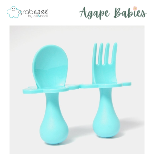 Grabease First Self Feeding Utensil Set - Teal