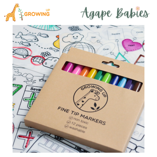 Growing Up Markers with Box (12 colours)