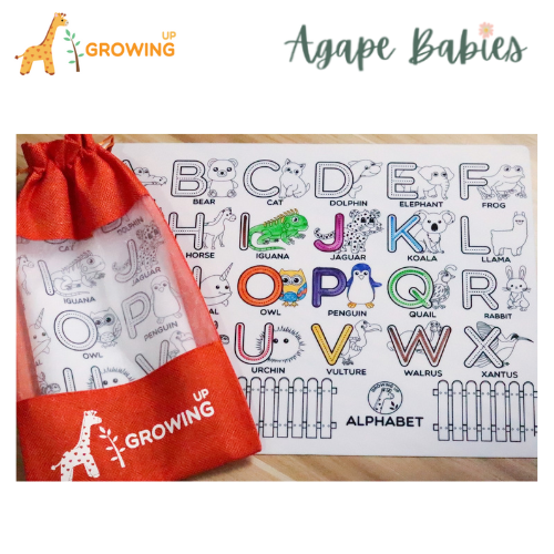 Growing Up Silicon Colouring Big Mat 40x30cm (with bag) - Alphabet(Upper Case)