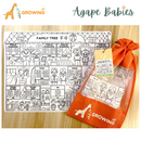 Growing Up Silicon Colouring Big Mat 40x30cm (with bag) - Family Tree